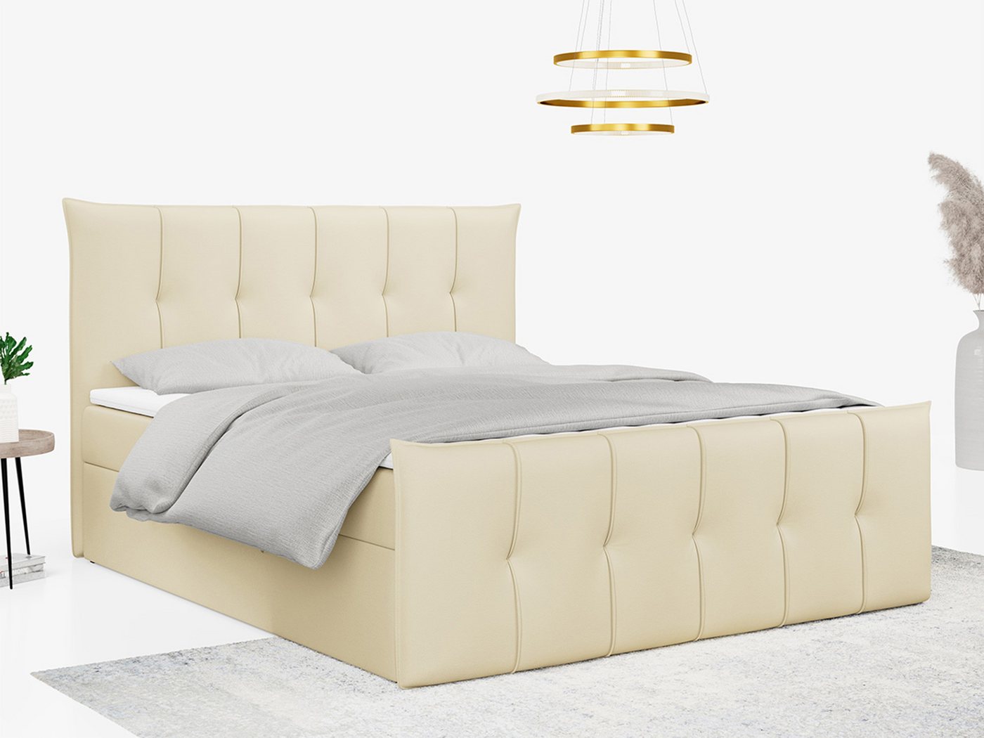 MKS MÖBEL Boxspringbett PREMIUM 11, Polsterbett mit Kopfteil - Doppelbett m günstig online kaufen