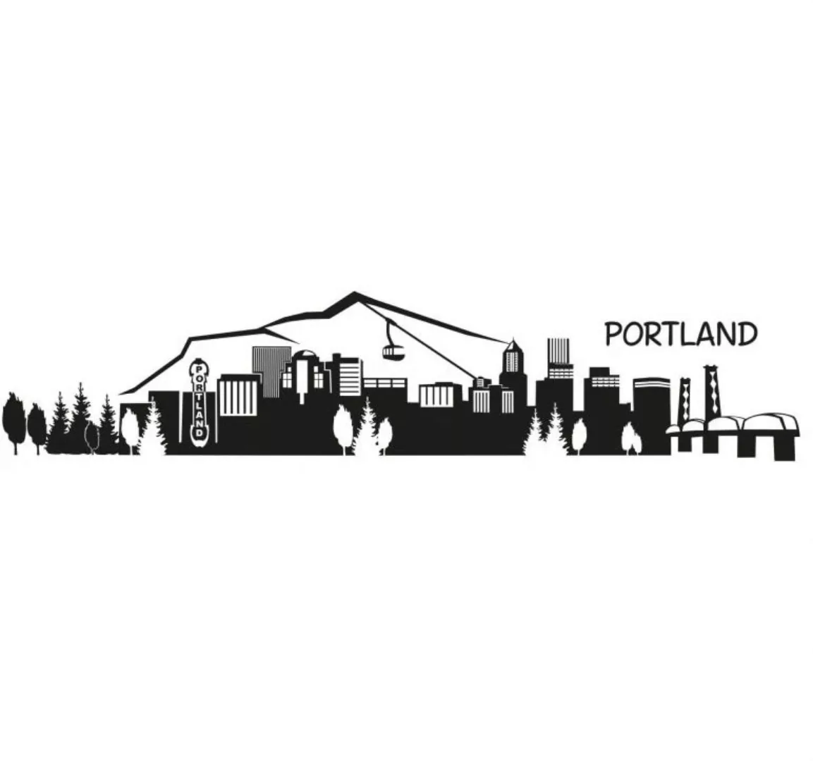 Wall-Art Wandtattoo "XXL Stadt Skyline Portland 120cm", (1 St.), selbstkleb günstig online kaufen