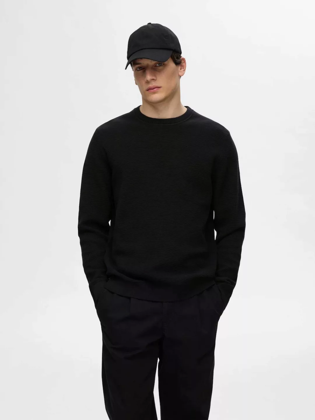 SELECTED HOMME Strickpullover SLHROSS LS KNIT STRUCTURE CREW NECK NOOS günstig online kaufen