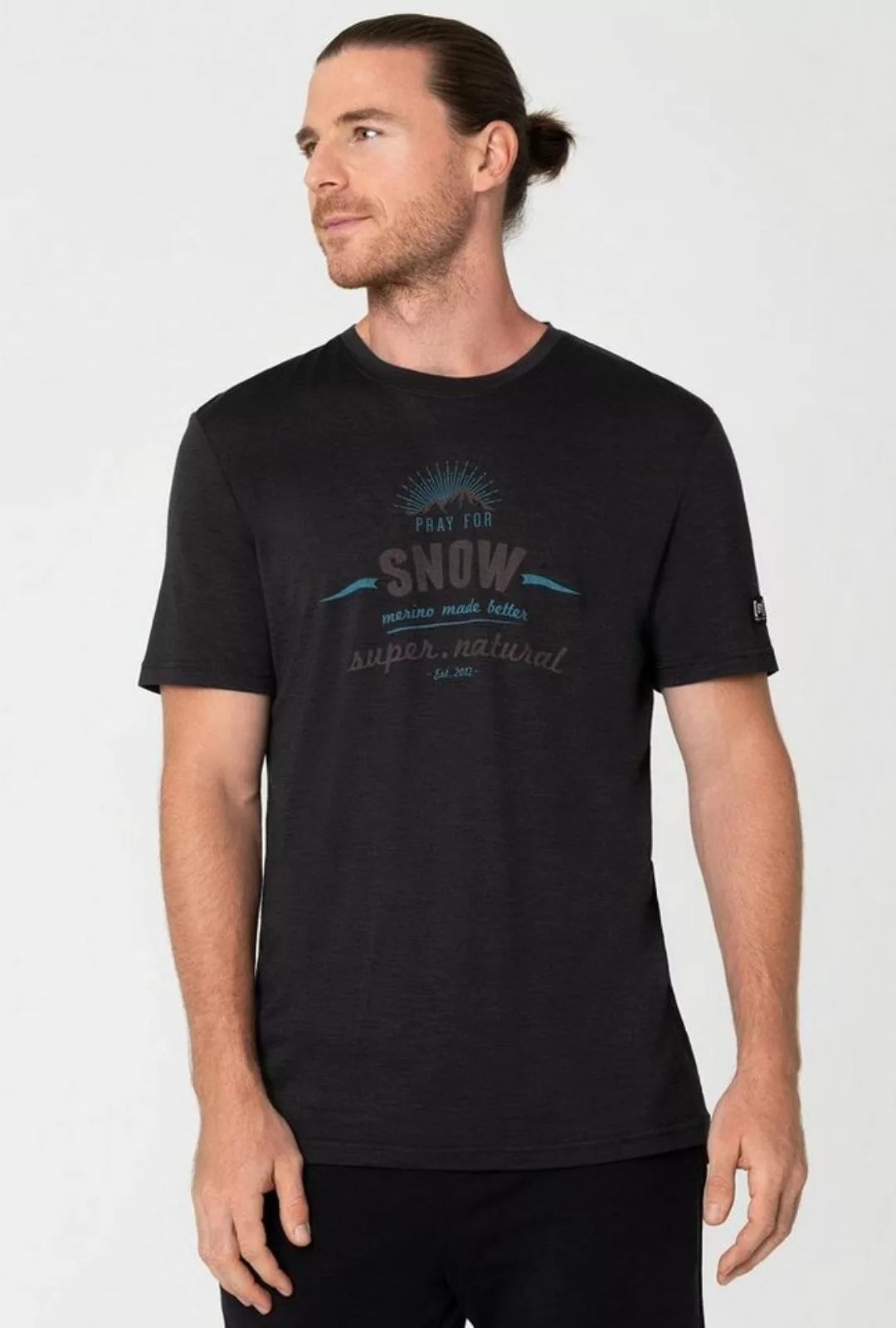 SUPER.NATURAL Print-Shirt Merino Funktionsshirt M PRAY FOR SNOW TEE funktio günstig online kaufen