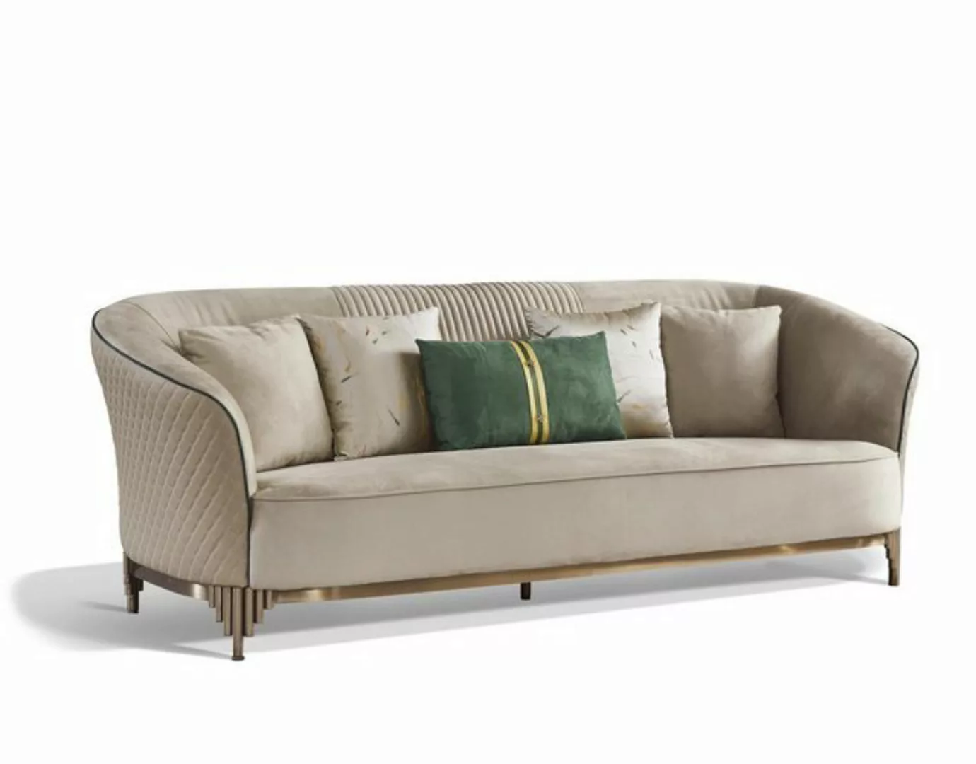 Xlmoebel Sofa 3-Sitzer Designer Club Lounge Sofa mit Polsterung aus Stoff, günstig online kaufen