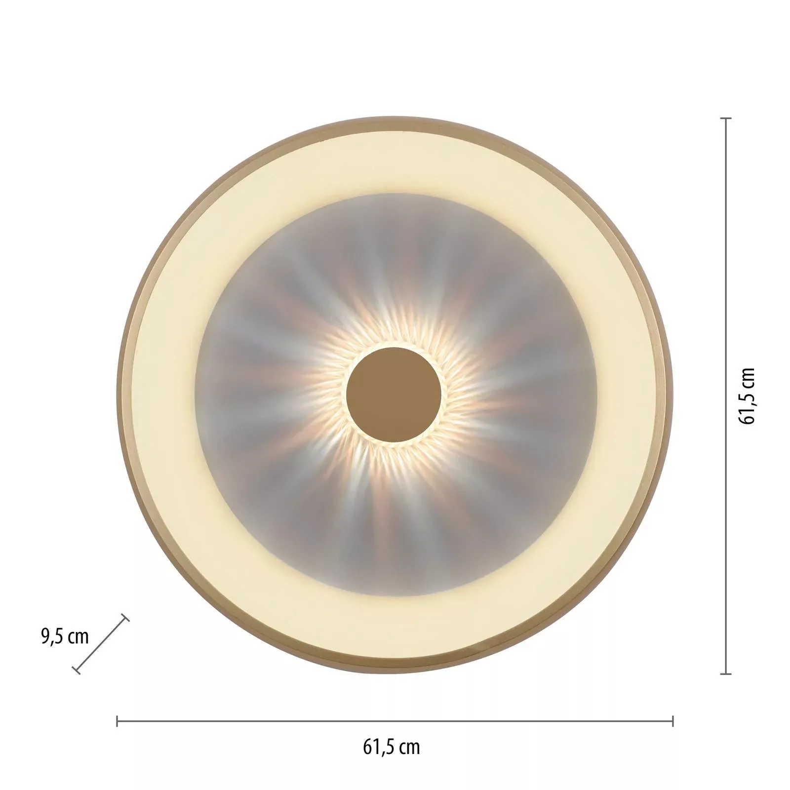 LED-Deckenleuchte Vertigo, CCT, Ø 61,5 cm, messing günstig online kaufen