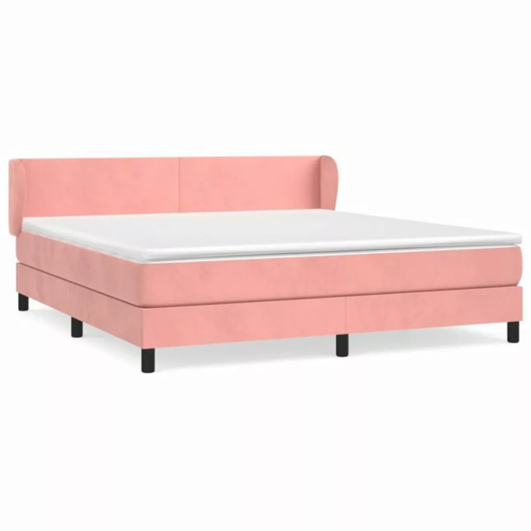 vidaXL Boxspringbett Boxspringbett mit Matratze Hellgrau 160x200 cm Samt Be günstig online kaufen