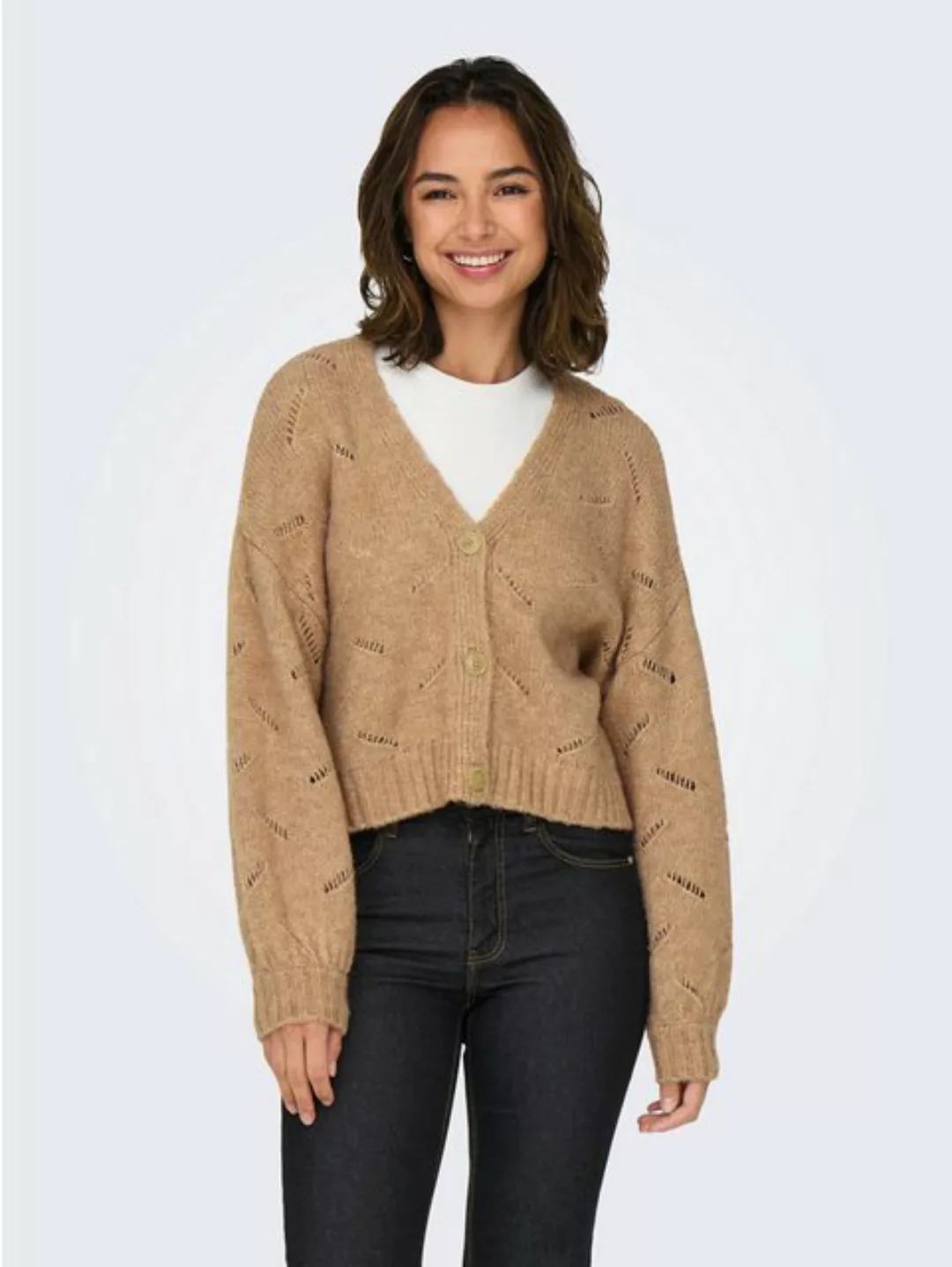 ONLY Strickjacke ONLAYA (1-tlg) Lochmuster günstig online kaufen