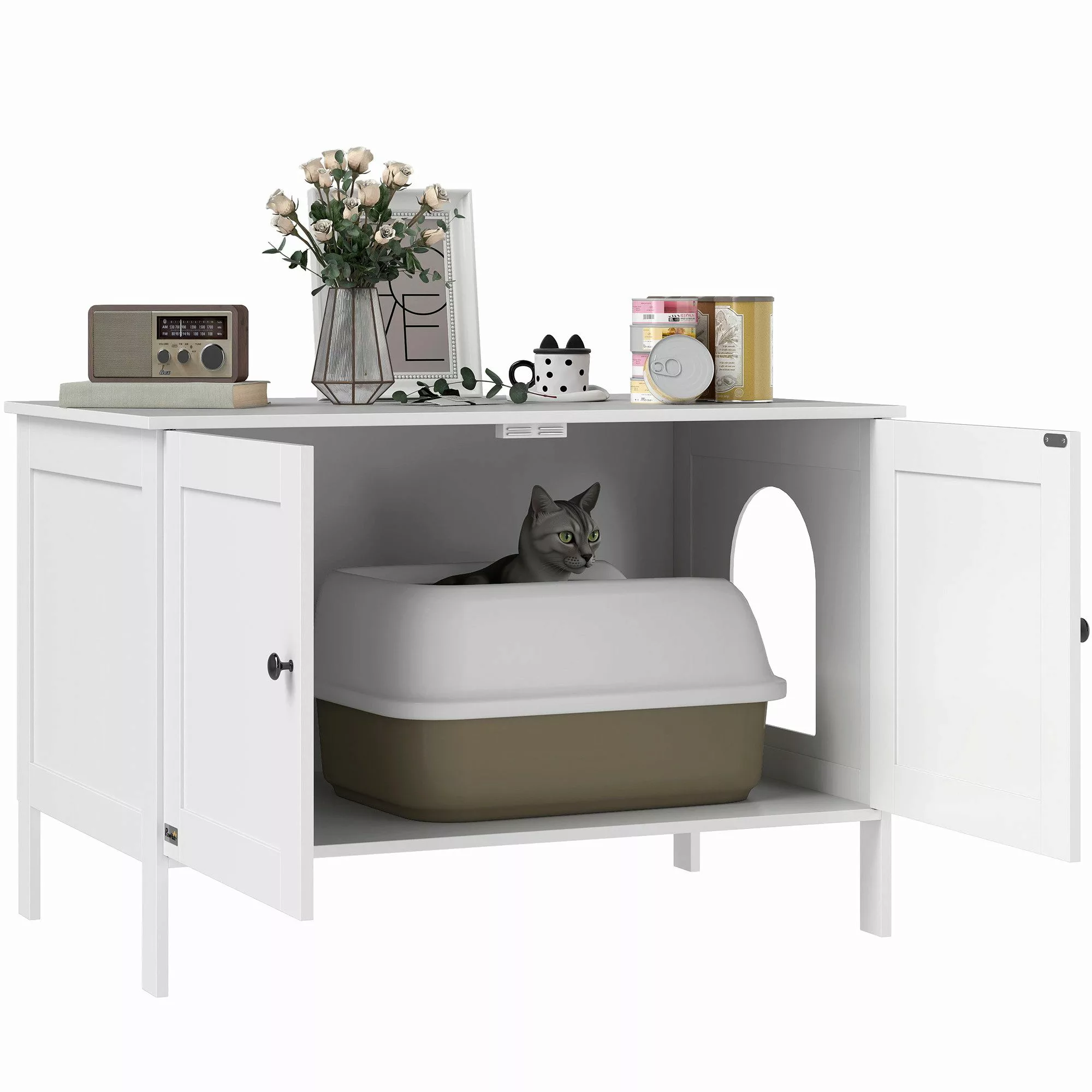 PawHut Tierhaus mit Tür, Trennwand, für günstig online kaufen