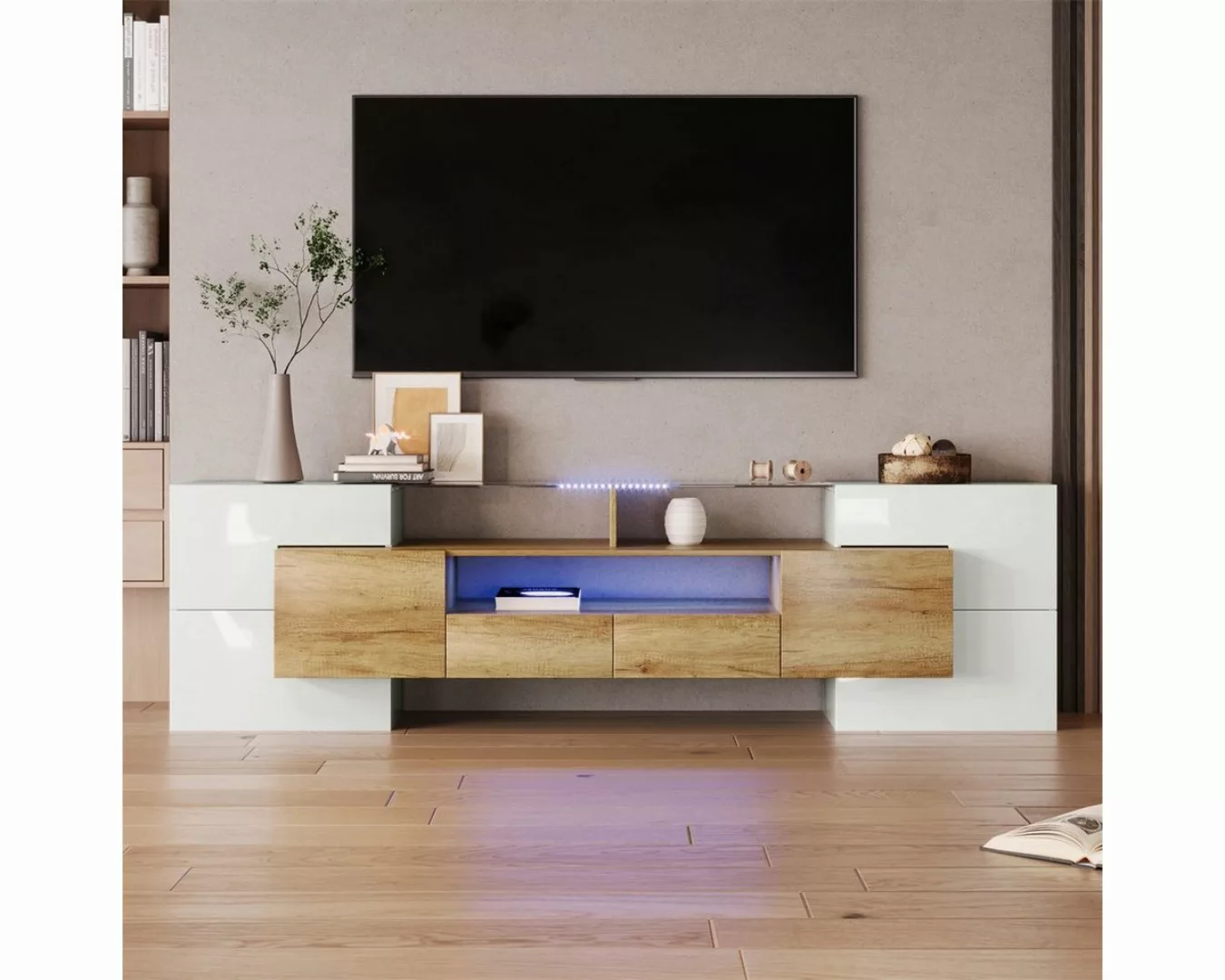 autolock TV-Schrank LED TV Lowboard,TV Halterung(200*30*61cm) mit LED-Beleu günstig online kaufen