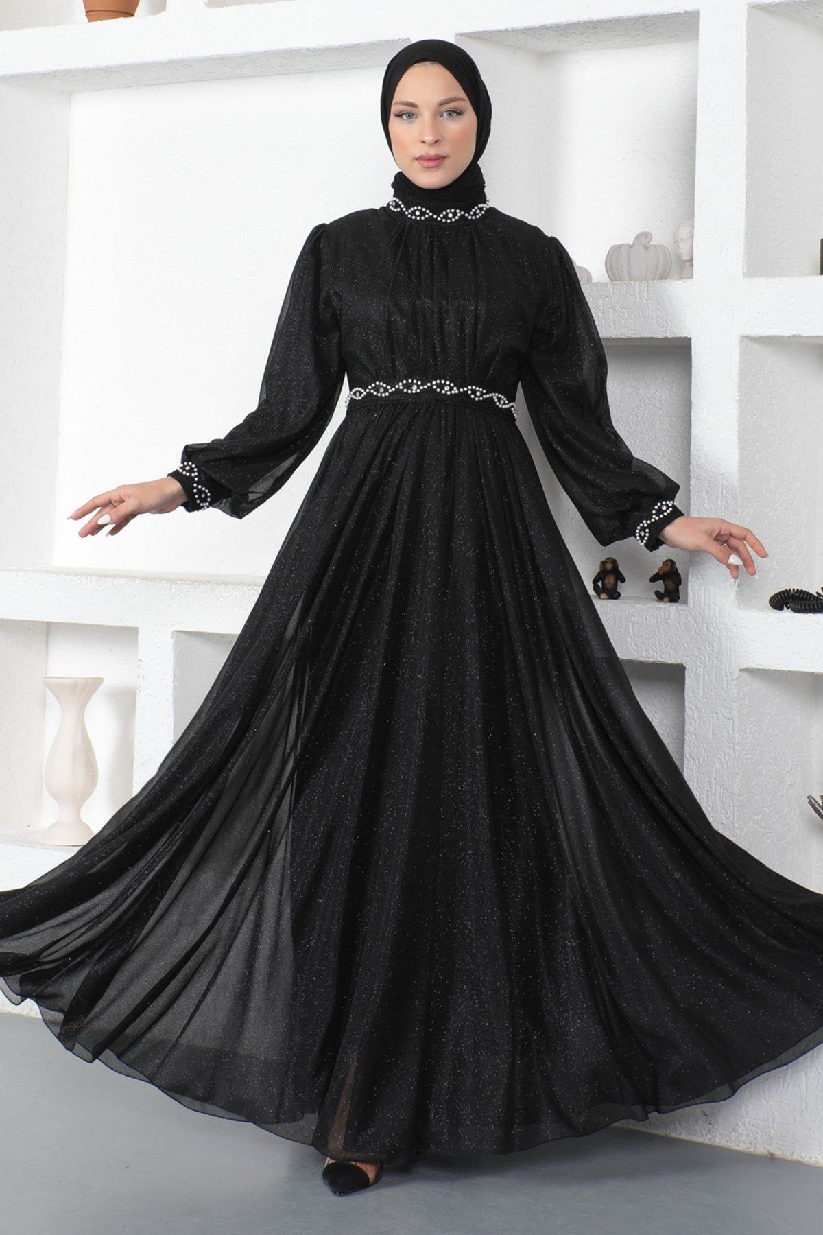 MODAMİHRAM Midikleid ElbiseInci Glitzer Abendkleid günstig online kaufen