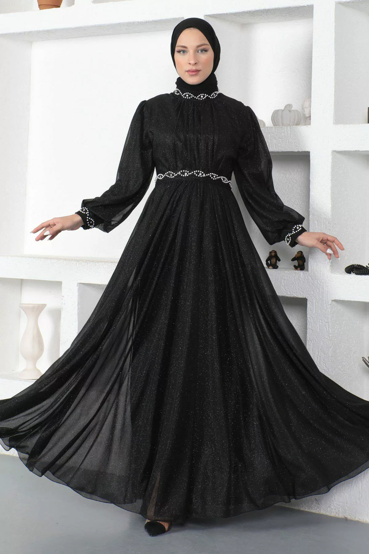 MODAMİHRAM Midikleid ElbiseInci Glitzer Abendkleid günstig online kaufen