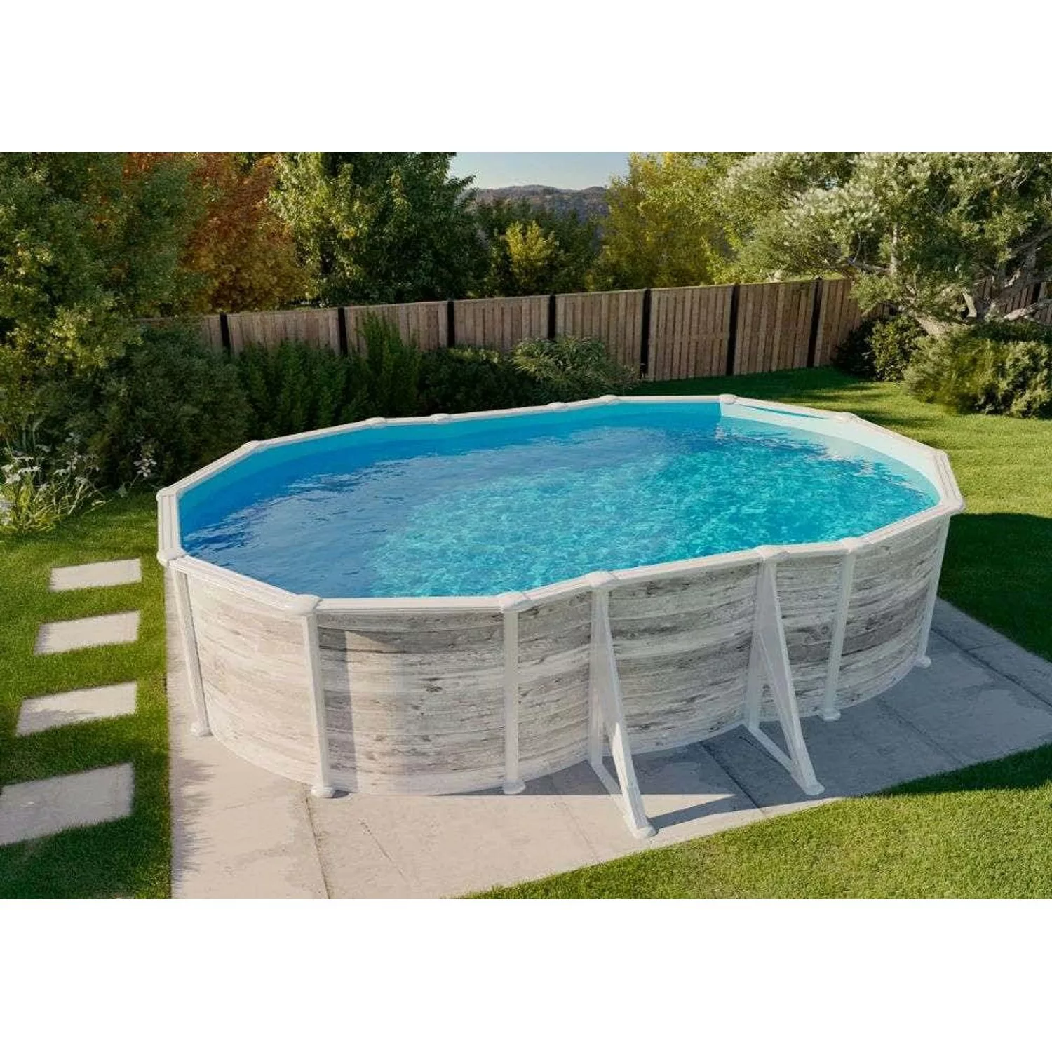 Poolcrew Stahlwand Pool Seeland Folie (0,4 mm) 610 x 375 x 132 cm günstig online kaufen