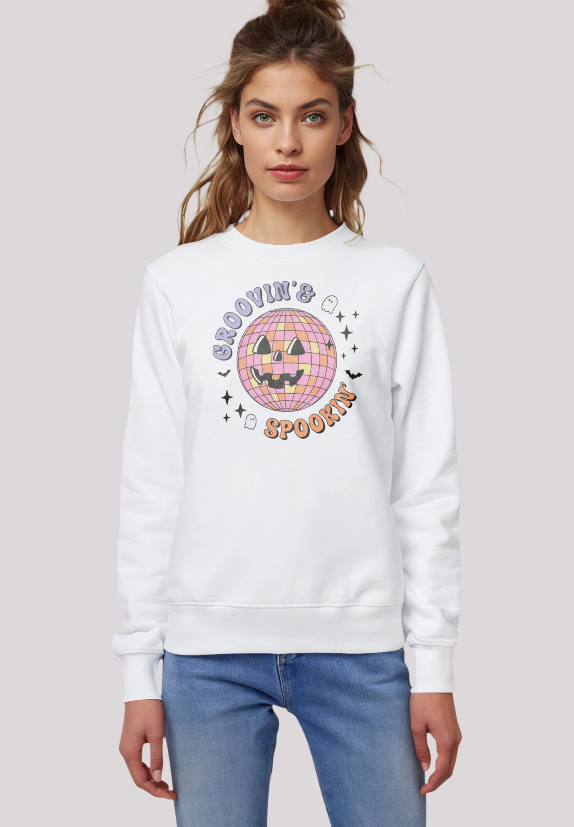 F4NT4STIC Sweatshirt "Retro Halloween Groovin and spookin Disco ball", Prem günstig online kaufen