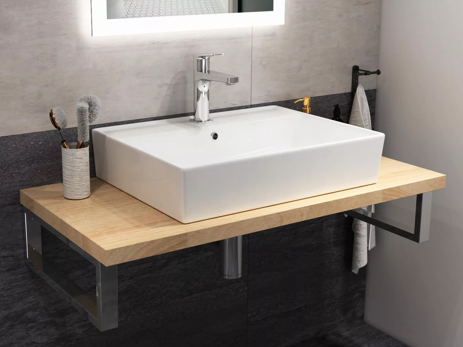 Aqua Bagno Waschbecken 55 cm. weiss günstig online kaufen