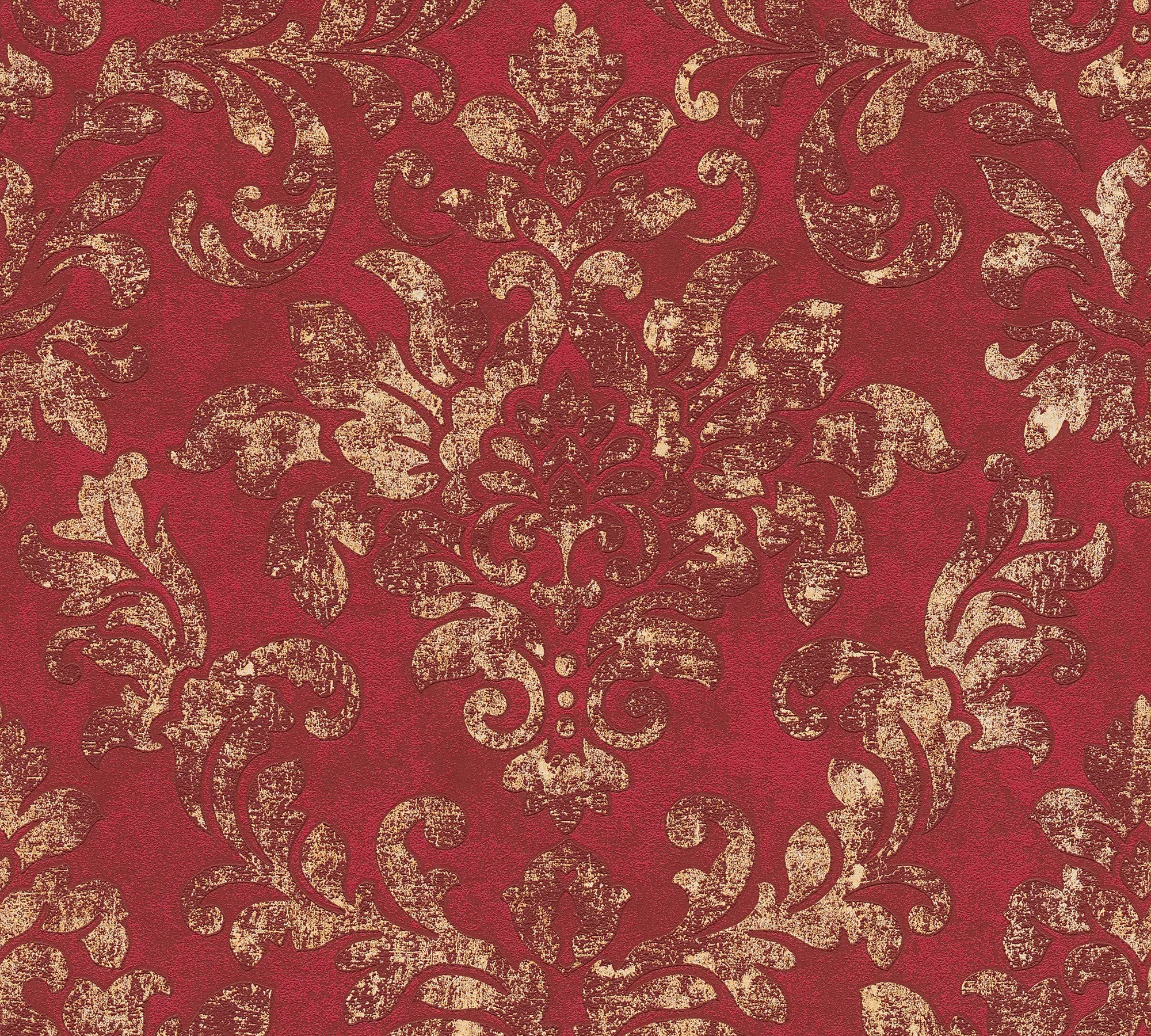 Bricoflor Barock Tapete in Rot und Gold Vintage Tapete mit Elegantem Orname günstig online kaufen