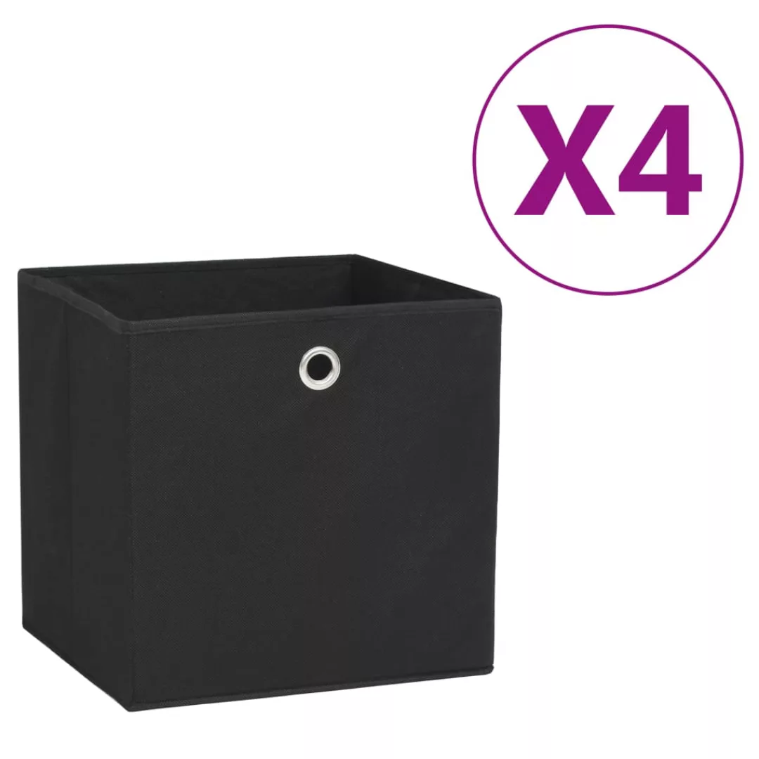 Aufbewahrungsboxen 4 Stk. Vliesstoff 28x28x28 Cm Schwarz günstig online kaufen