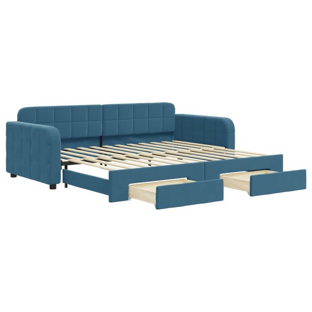 vidaXL Gästebett Gästebett Tagesbett mit Rollbett und Schubladen Blau 90x20 günstig online kaufen