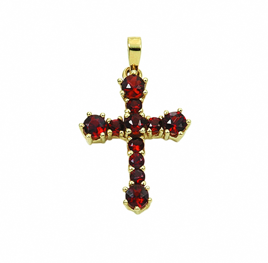 Adelia´s Kette mit Anhänger "333 Gold Anhänger Kreuz mit Granat", Schmuckse günstig online kaufen