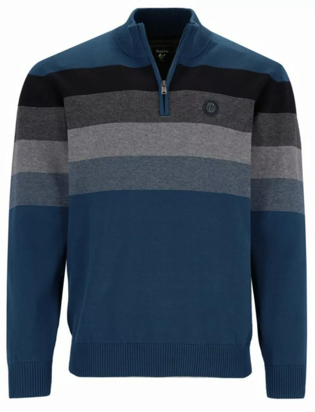 Hajo Stehkragenpullover Herren Pullover mit Troyer Kragen (1-tlg) Baumwolle günstig online kaufen