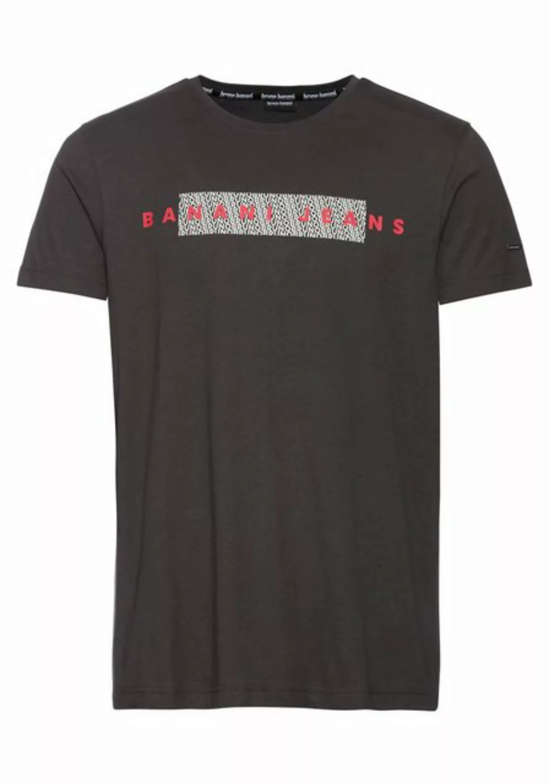 Bruno Banani Rundhalsshirt schmal geschnitten, mit lässigem Print, Rundhals günstig online kaufen