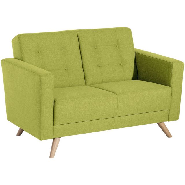 58 aufm Kessel Sofa 2-Sitzer Karisa Bezug Flachgewebe Buche natur / burgund günstig online kaufen