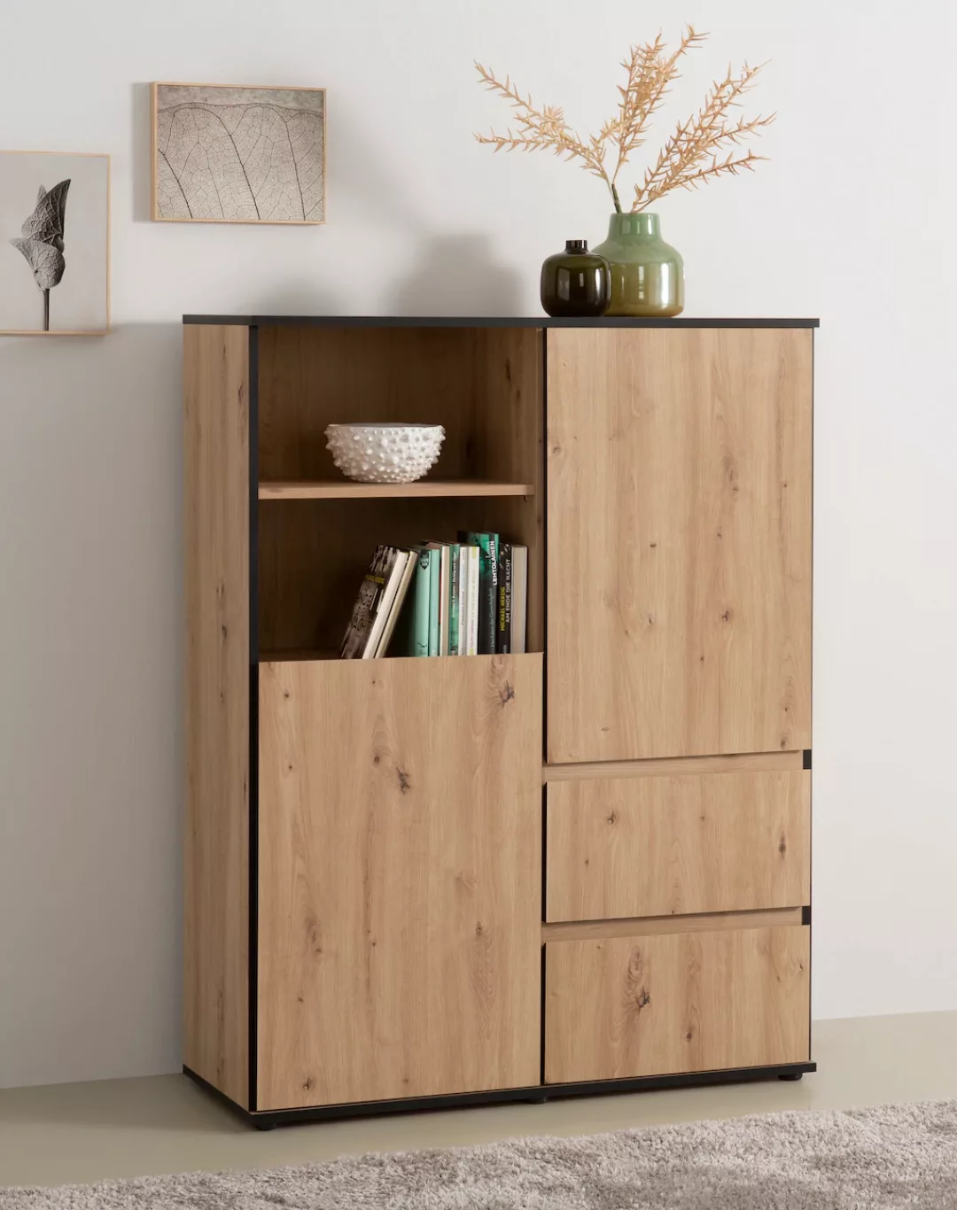 HELA Highboard "Ariana", mit angeschrägten Griffmulden, Breite 100 cm günstig online kaufen