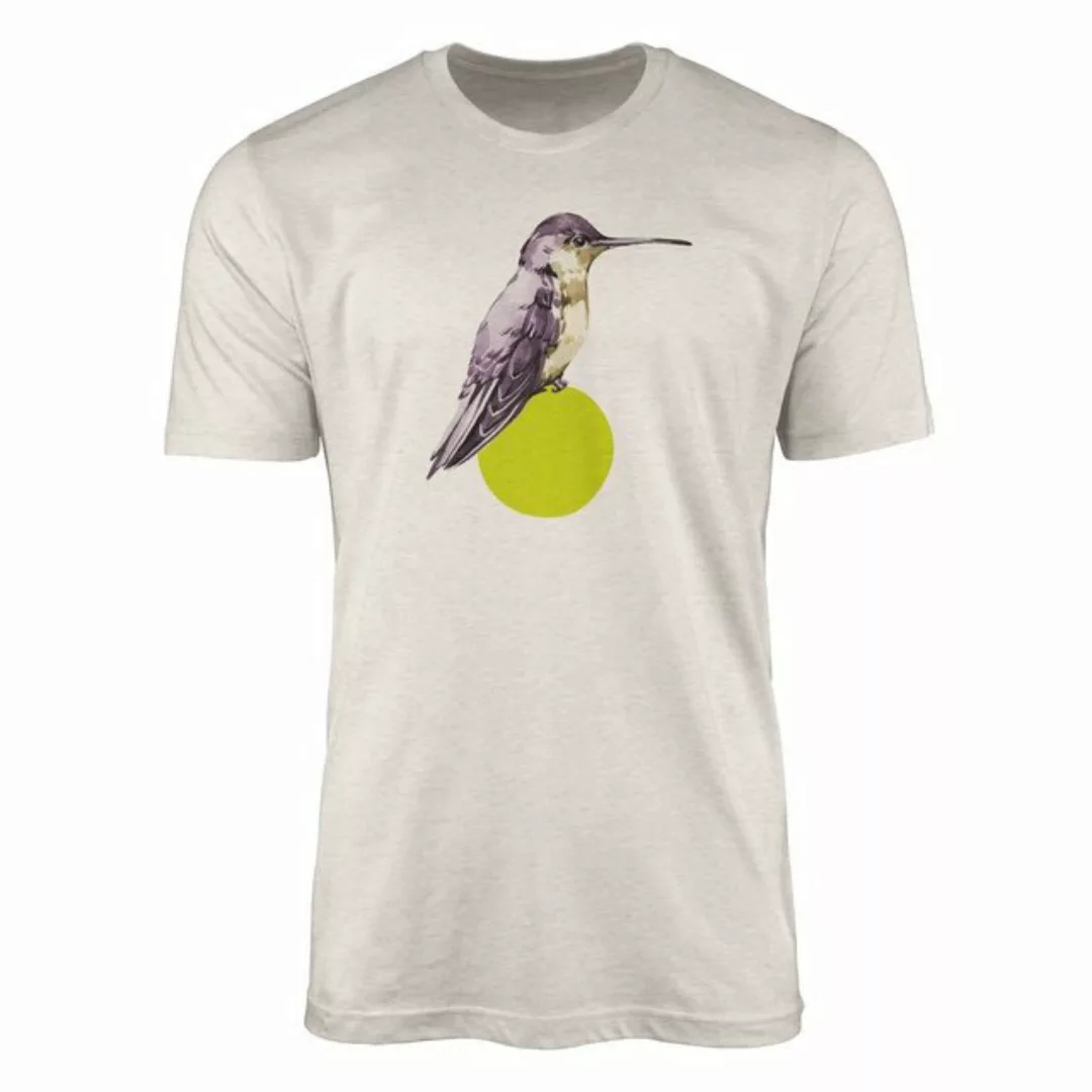 Sinus Art T-Shirt Herren Shirt Organic T-Shirt Aquarell Motiv Kolibri Bio-B günstig online kaufen