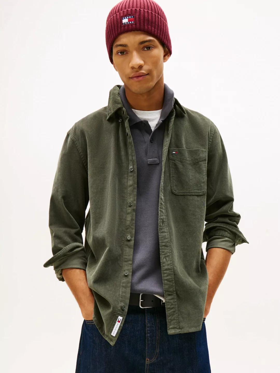 Tommy Jeans Langarmhemd "TJM BABY CORD SHIRT EXT", Regular Fit, Button-down günstig online kaufen