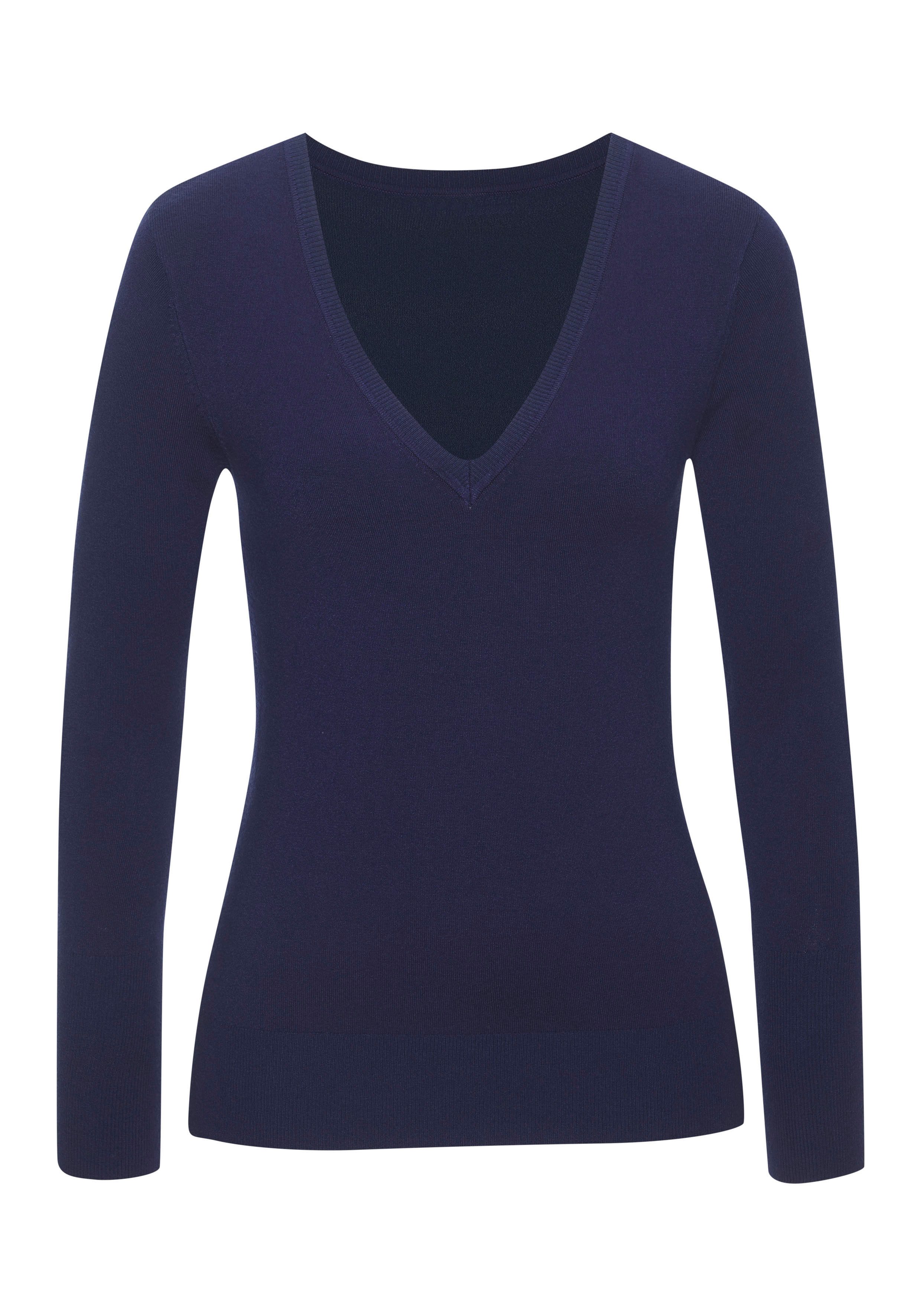 Vivance V-Ausschnitt-Pullover, in taillierter Form, weicher Strickpullover, günstig online kaufen
