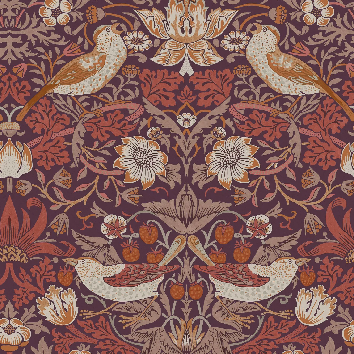 WILLIAM MORRIS AT HOME Vliestapete »Strawberry Thief«, Retro, Design Tapete günstig online kaufen