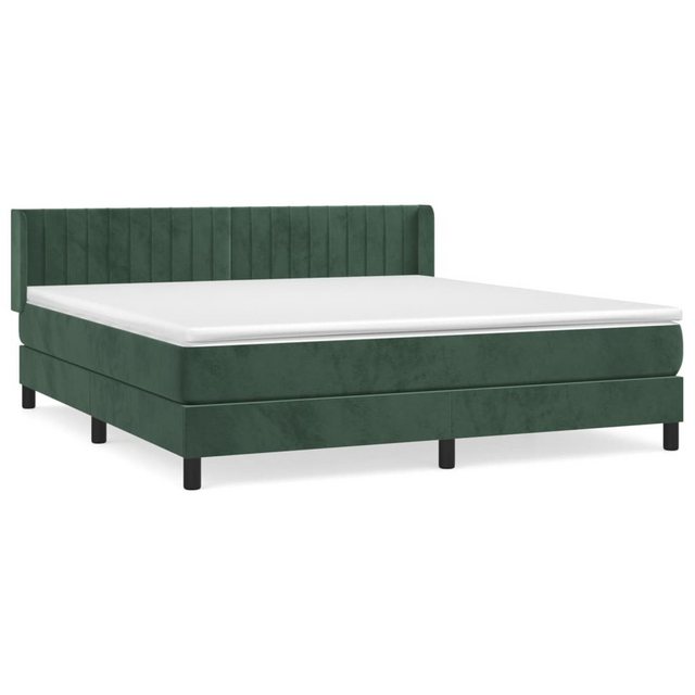 vidaXL Boxspringbett, Boxbett mit Matratze Dunkelgrün 180x200 cm Samt günstig online kaufen