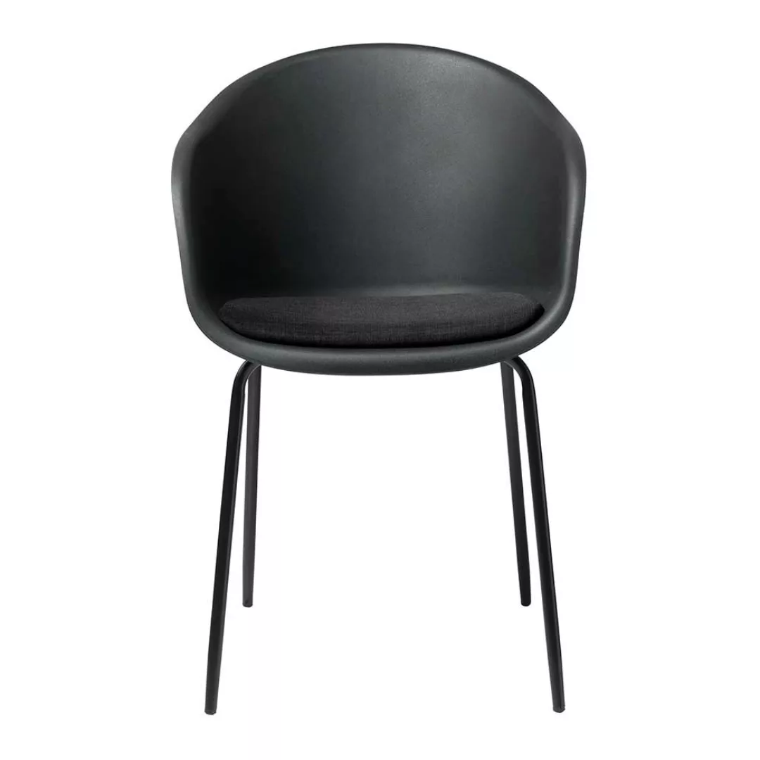 Kunststoff Stühle in Schwarz Armlehnen (2er Set) günstig online kaufen
