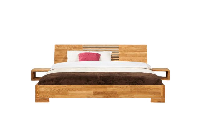 Natur24 Einzelbett Bett Bento 11 Sonderlänge 140x190 Wildeiche Holzkopfteil günstig online kaufen