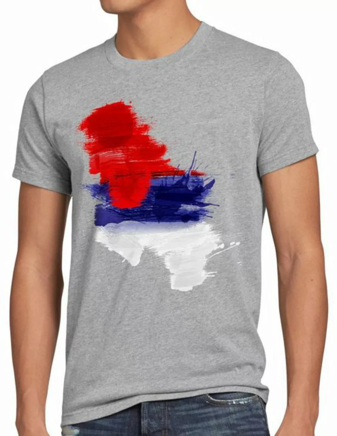 style3 Print-Shirt Herren T-Shirt Flagge Serbien Fußball Sport Serbia WM EM günstig online kaufen