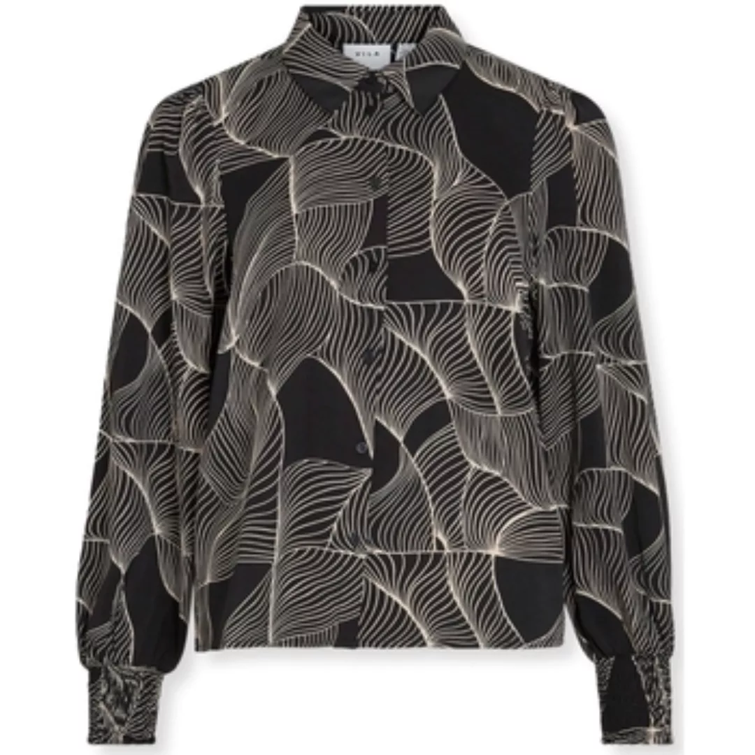 Vila  Blusen Mula L/S Shirt - Black/Graphic günstig online kaufen