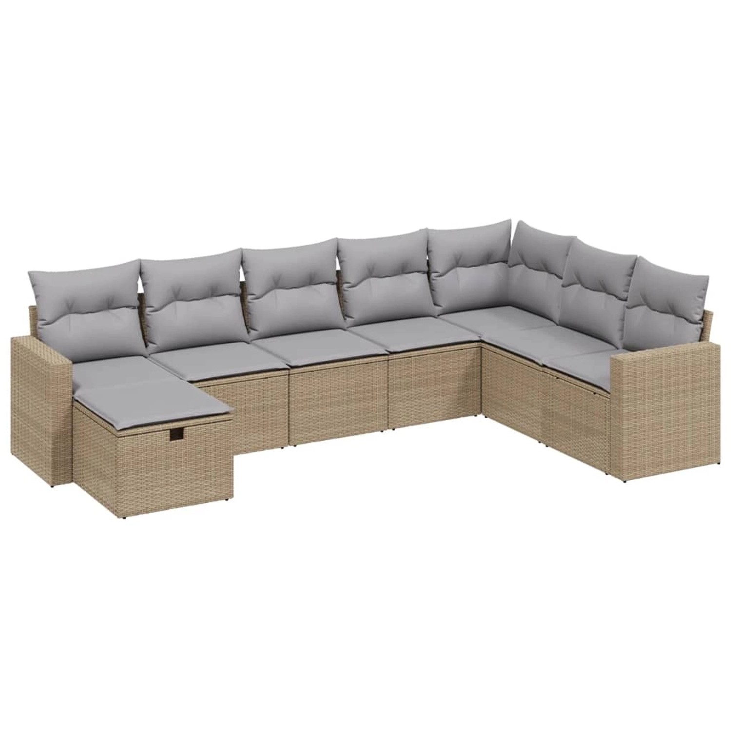 vidaXL 8-tlg Garten-Sofagarnitur mit Kissen Beige Poly Rattan Modell 173 günstig online kaufen