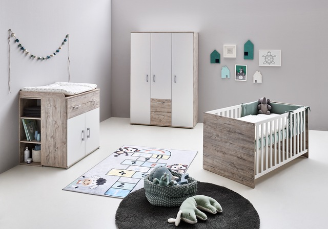 Lüttenhütt Babyzimmer-Komplettset »Rieke«, (Set, 4 tlg., Kinderbett, Unterb günstig online kaufen