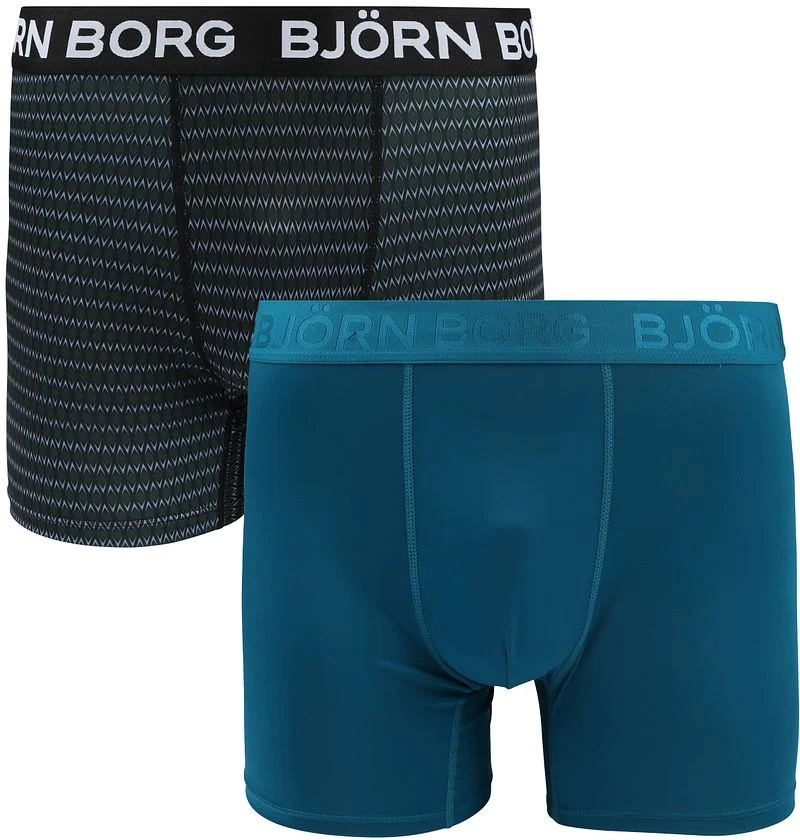 Bjorn Borg Performance Boxershorts 2-Pack Schwarz Petrol - Größe XL günstig online kaufen