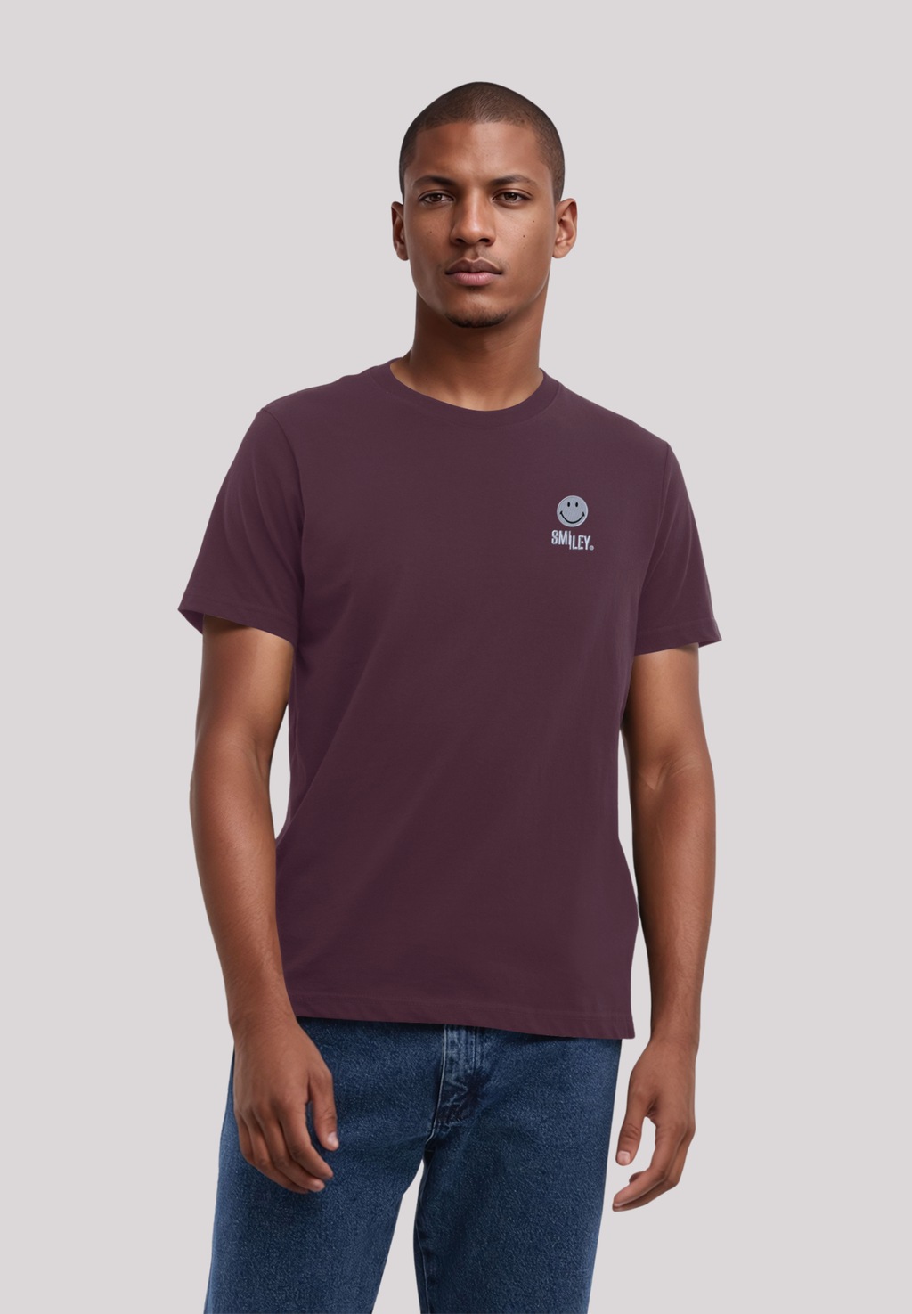 F4NT4STIC T-Shirt "Smiley Split Wordmark light Bestickt", Premium Qualität günstig online kaufen