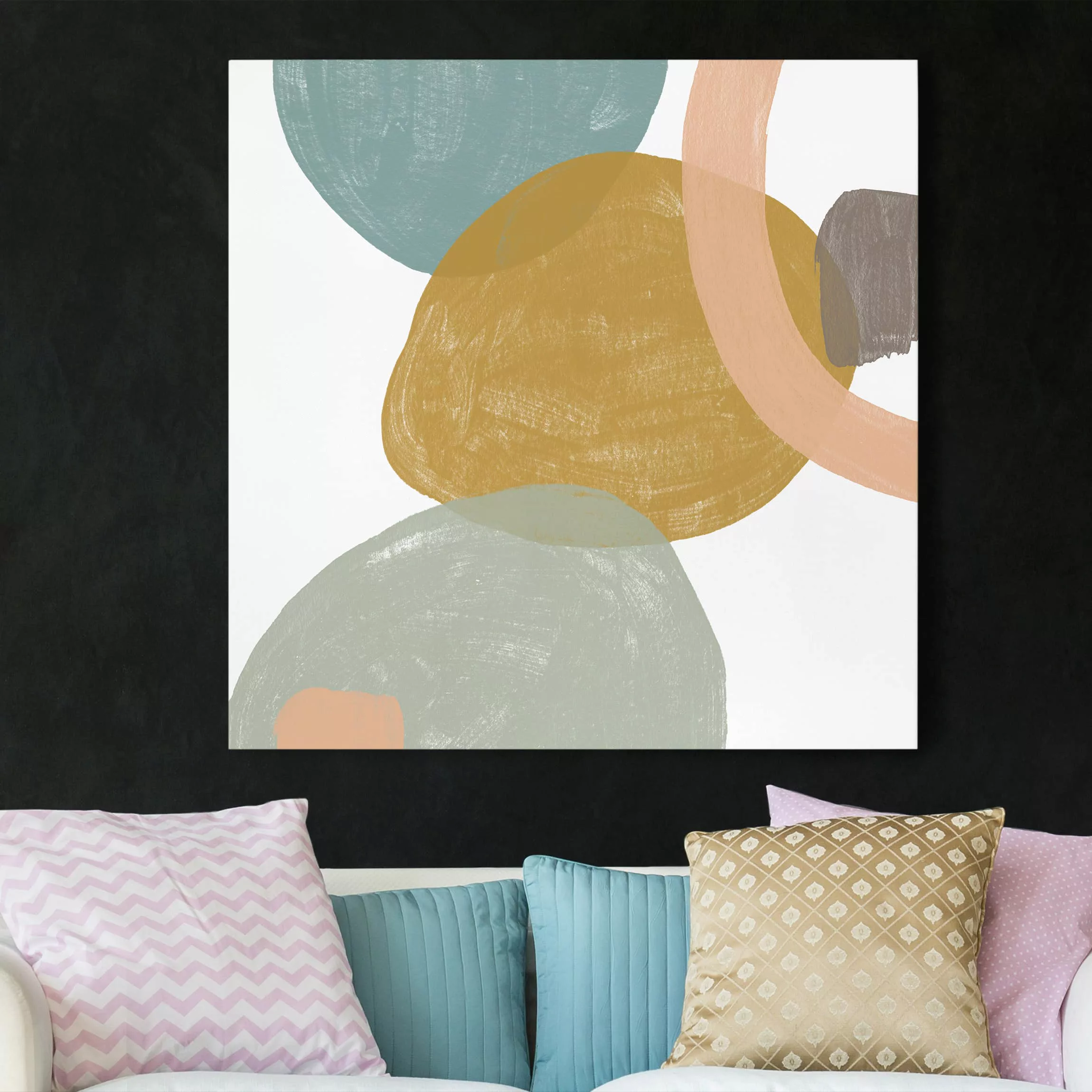 Leinwandbild Abstrakt - Quadrat Pailletten im Detail I günstig online kaufen