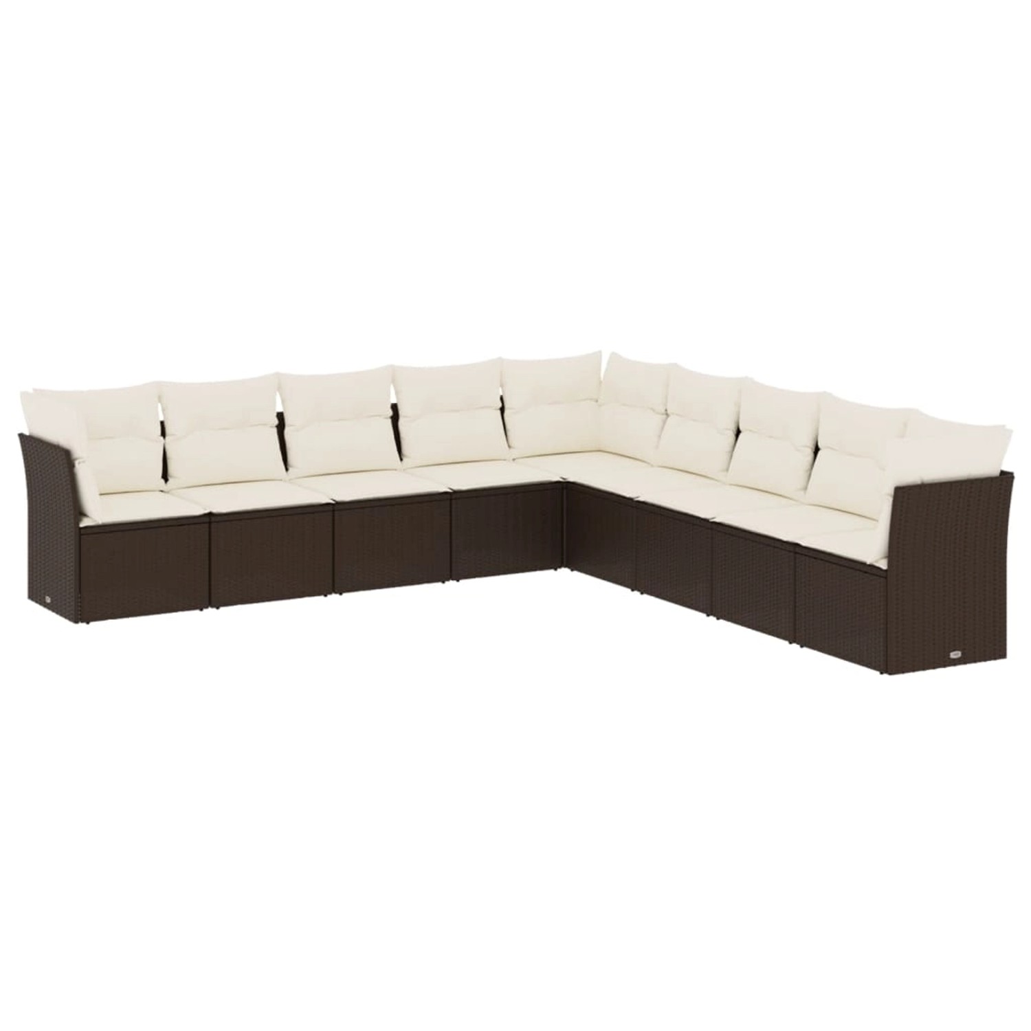 vidaXL 9-Tlg Garten-Sofagarnitur mit Kissen Braun Poly Rattan 3249622 günstig online kaufen