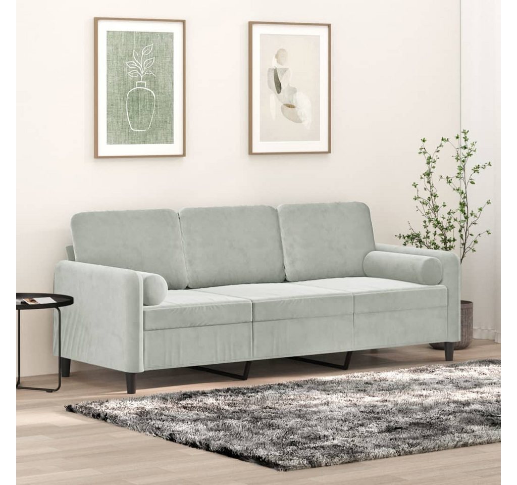 vidaXL Sofa Sofa mit Zierkissen Samt, 180 cm, 3-Sitzer günstig online kaufen