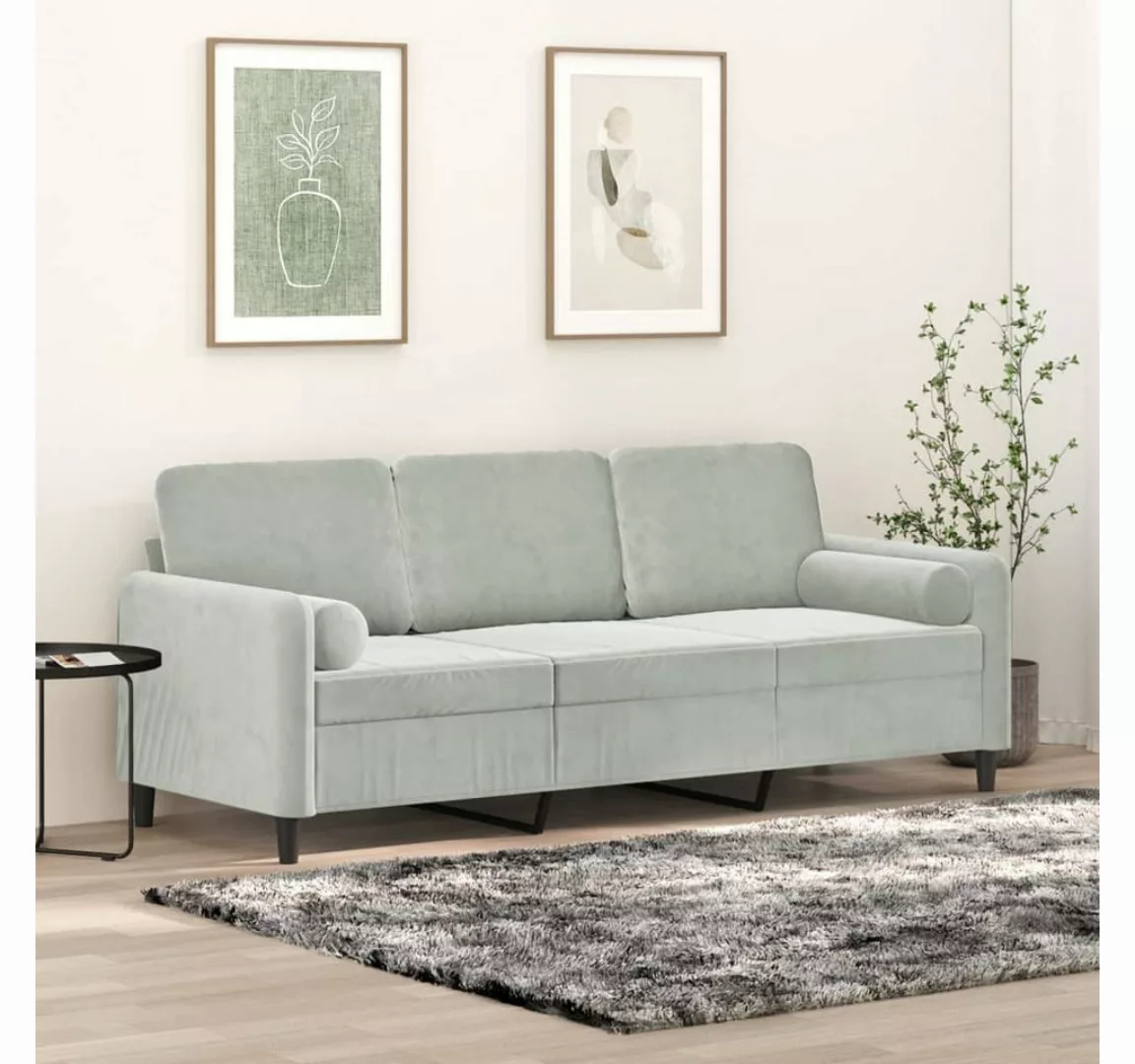 vidaXL Sofa Sofa mit Zierkissen Samt, 180 cm, 3-Sitzer günstig online kaufen