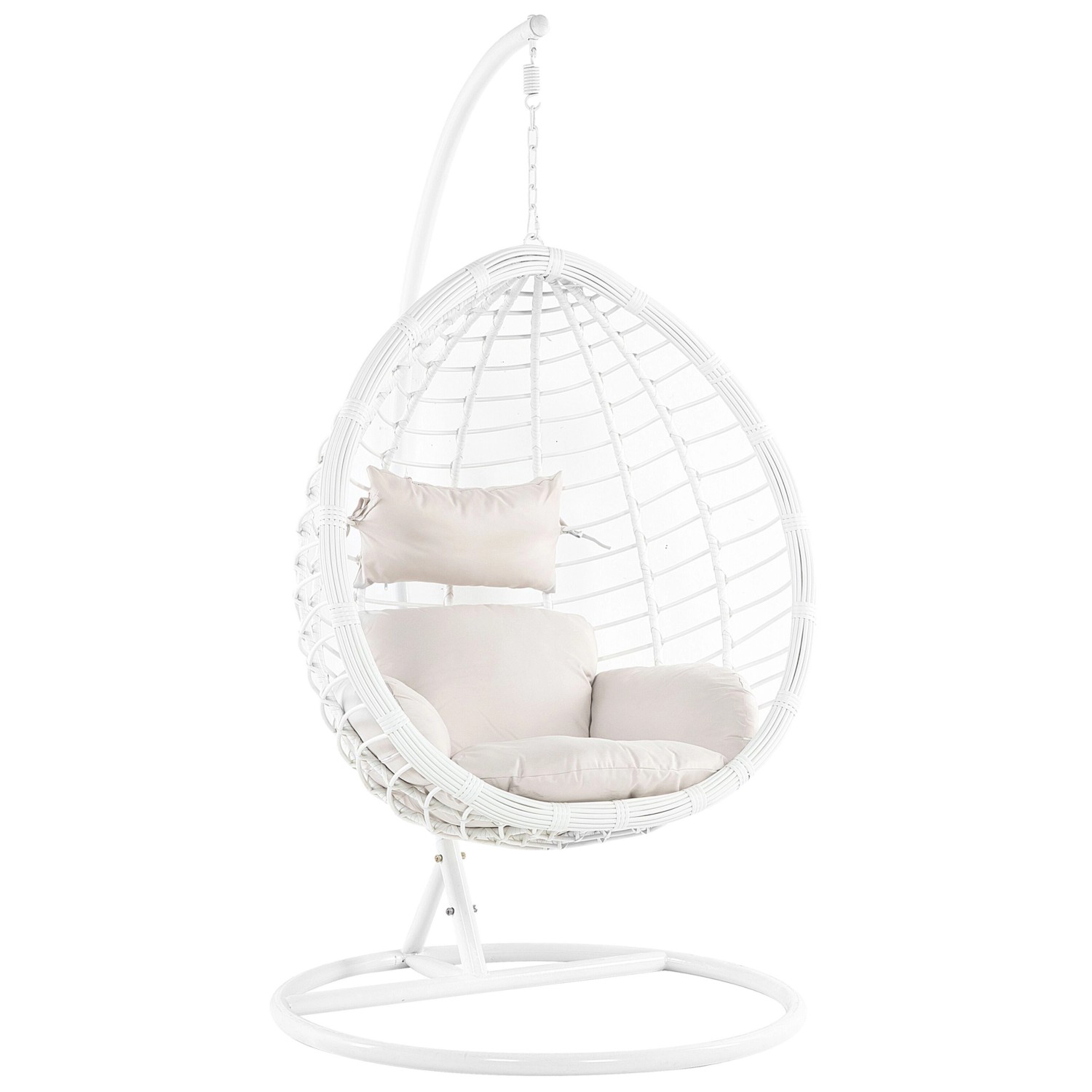 Beliani Hängesessel Weiss 108x108x200 günstig online kaufen