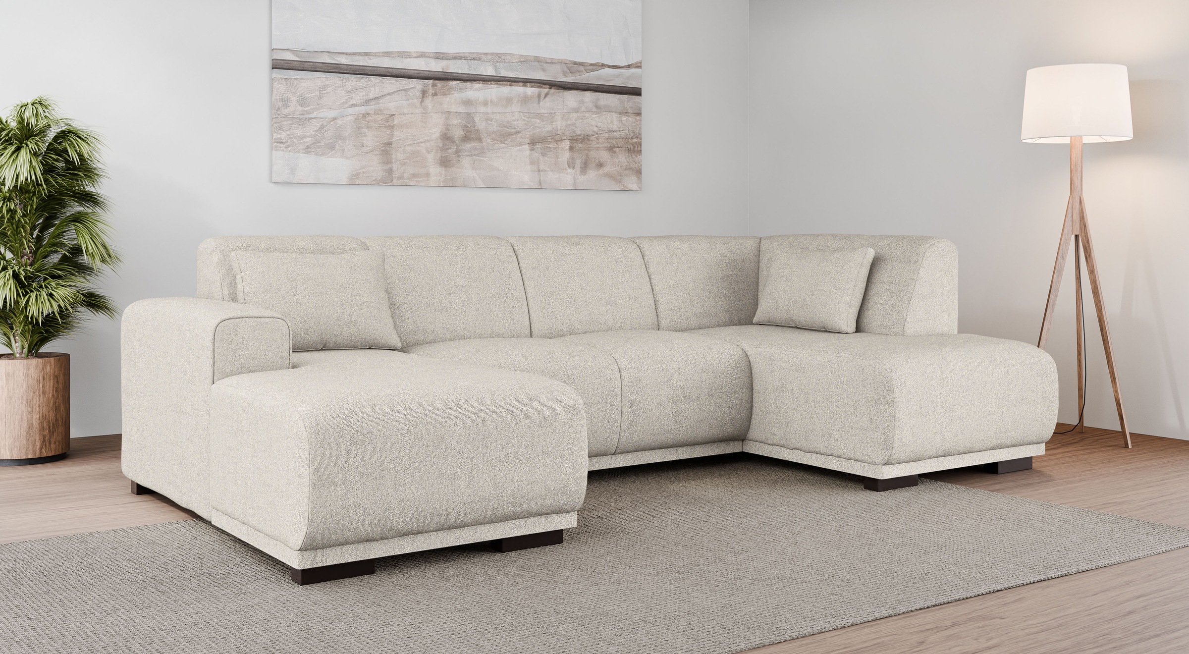 Home affaire Wohnlandschaft "BORNHOLM U-Form mit Recamiere rechts/links, B/ günstig online kaufen