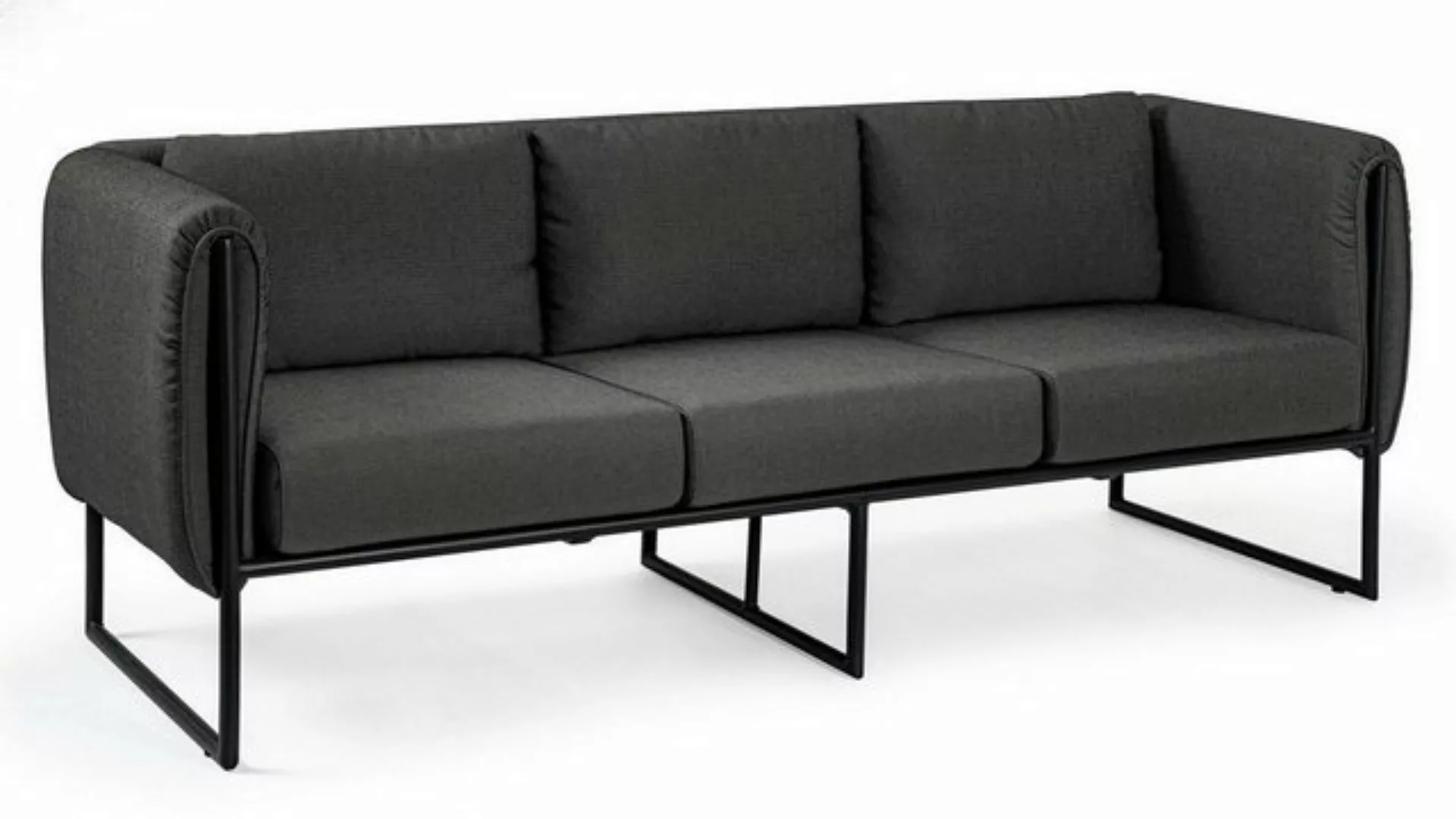 Natur24 Sofa Sofa Pixel 186x74x72cm Aluminium Anthrazit Sofa Couch günstig online kaufen