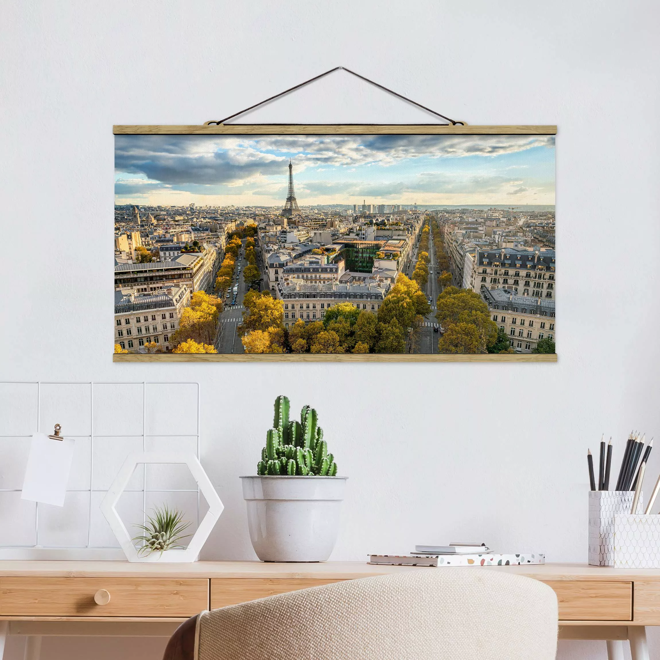 Stoffbild mit Posterleisten Nice day in Paris günstig online kaufen