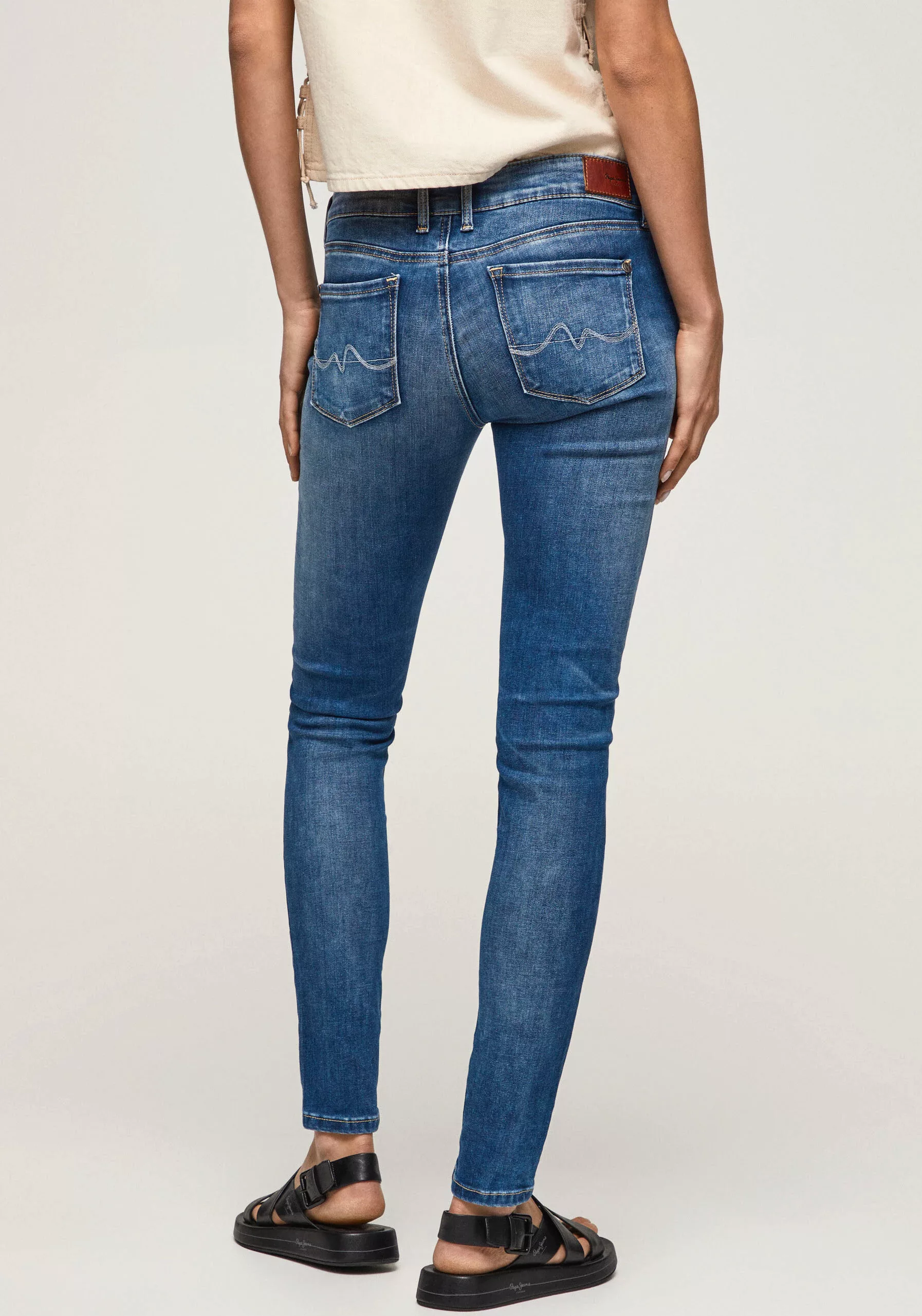 Pepe Jeans Damen Jeans SOHO - Skinny Fit - Schwarz - Black Washed günstig online kaufen