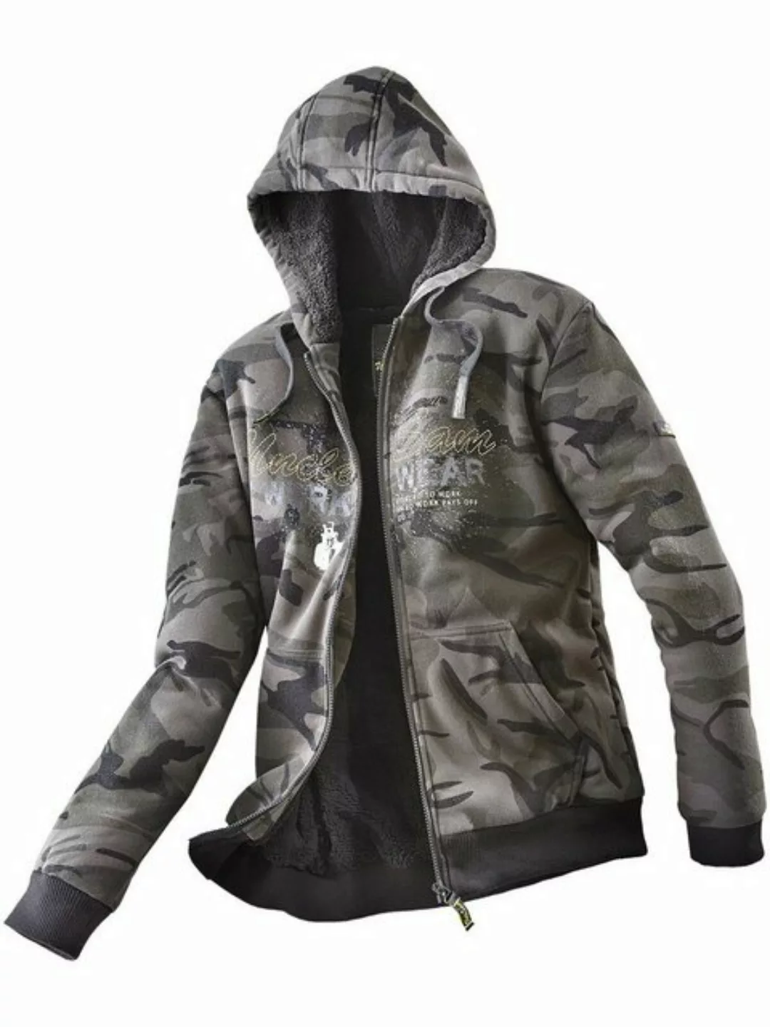 Uncle Sam Sweatjacke Sweatjacke oliv camouflage/schwarz günstig online kaufen