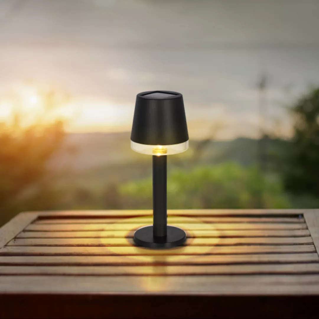 Solar-Tischlampe 36632 aus Kunststoff, schwarz günstig online kaufen