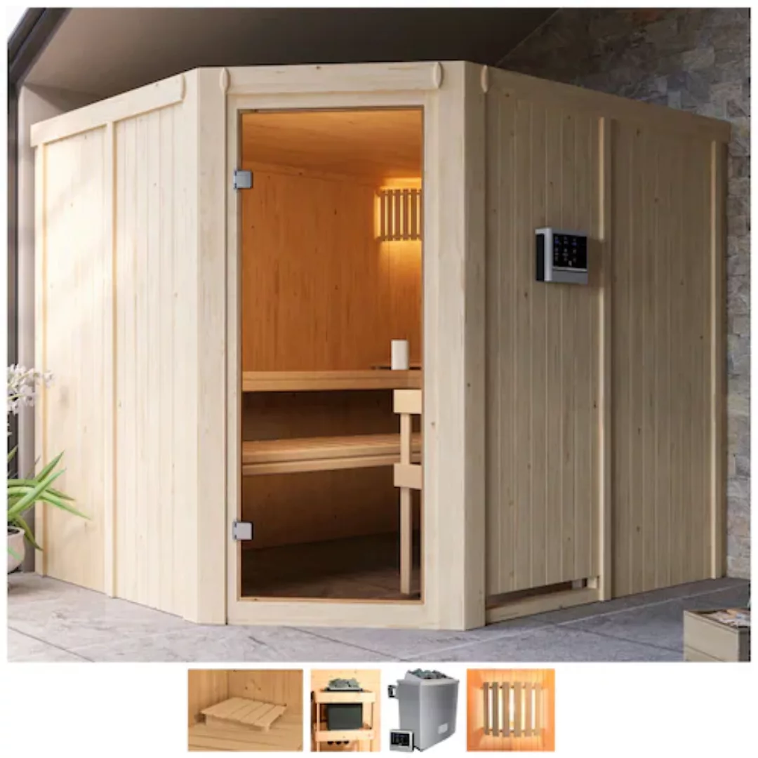 welltime Sauna »Henrika«, 9-kW-Ofen mit ext. Steuerung günstig online kaufen