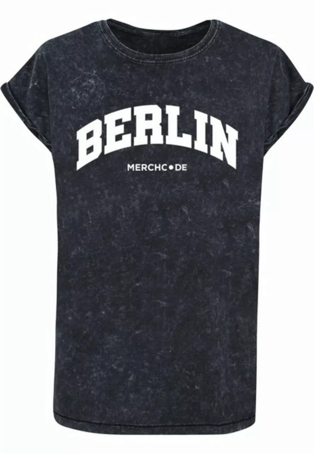 Merchcode T-Shirt Merchcode Damen Ladies Berlin Wording - Acid Washed T-Shi günstig online kaufen