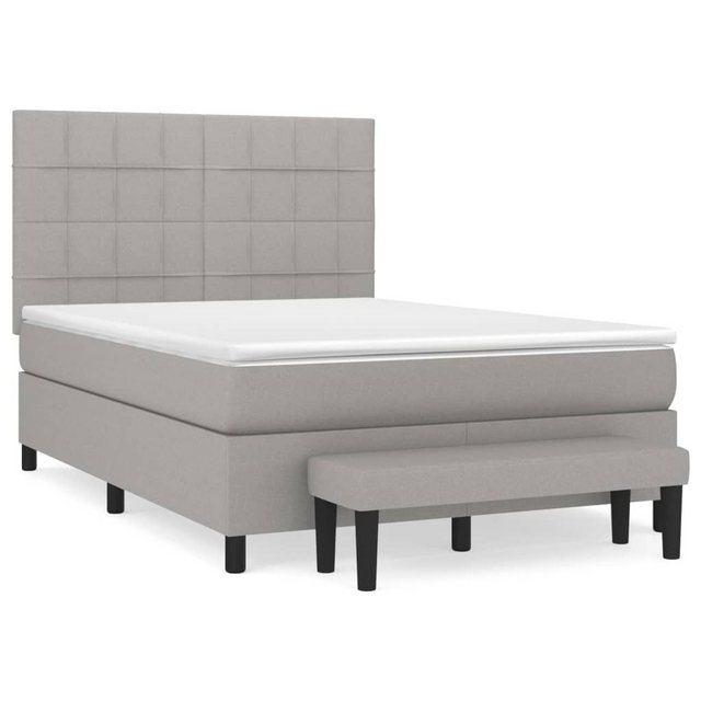 vidaXL Boxspringbett Boxspringbett mit Matratze und Fusshocker Stoff (140 x günstig online kaufen